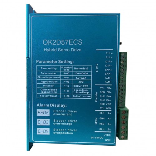 Closed Loop Schrittmotor Treiber 0~6,2A 24~60VDC OK2D57ECS für Nema 23, Nema 24 Schrittmotor