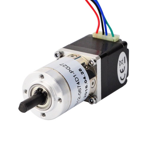 Nema 11 Planetengetriebe Schrittmotor 11HS12-0674D1-PG27 mit Hinterwelle und 27:1 Getriebe