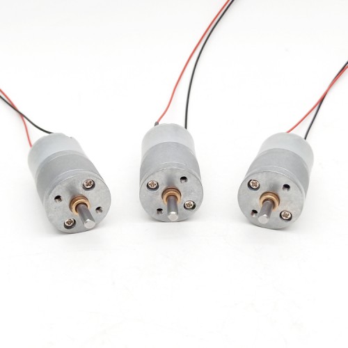 2 Stück Φ25mm 6V/12V Bürsten PMDC Getriebemotor GM25-320SH mit Verhältnis 4~499 Stirnradgetriebe