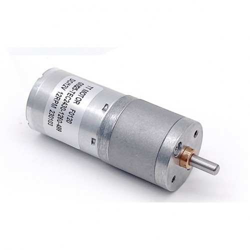 2 Stück Φ25mm 12V/24V Bürsten DC Getriebemotor GM25-TEC2430 mit Verhältnis 4~499 Stirnradgetriebe 0.2-5kg.cm