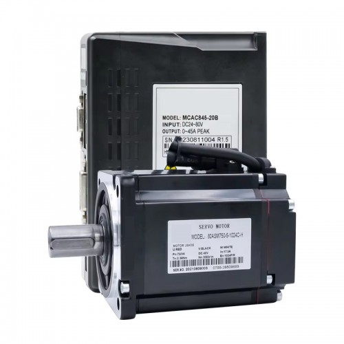 0,75KW 48V DC Servomotoren & Servoantrieb 80ASM750-1024C+MCAC845 2,39N.m 80 x 80mm mit 1024 Zeilen Encoder
