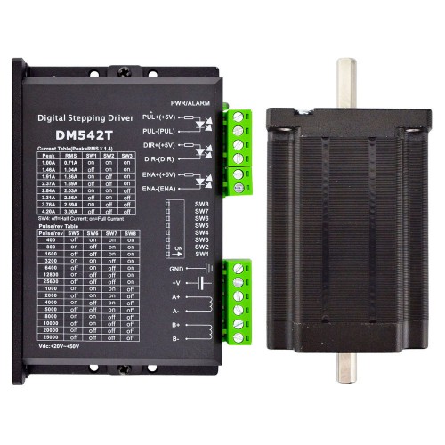Nema 24 Schrittmotor und Controller-Set 3,1Nm 1-DM542T-24HS34, 1-Achsen CNC-Kit