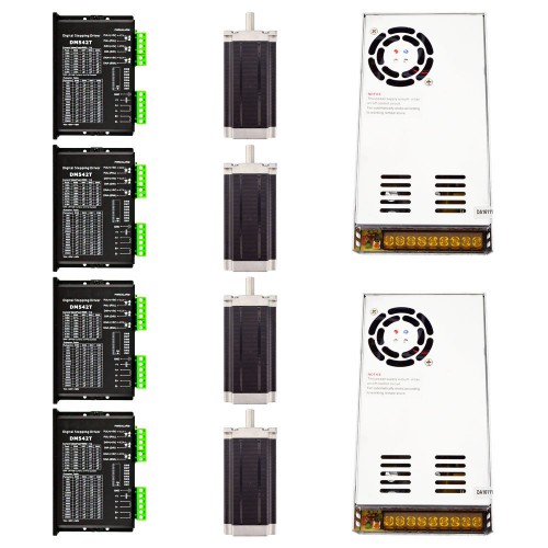4-Achsen-CNC-Fräser-Kit 4-DM542T-23HS45 3,0Nm Nema 23 Schrittmotor & Treiber & Schaltnetzteil
