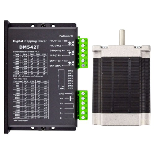 Nema 23 Schrittmotor + Schrittmotorsteuerung Kit 1,9Nm 3A 3,36V KIT07, 1 Achsen CNC Controller Kit
