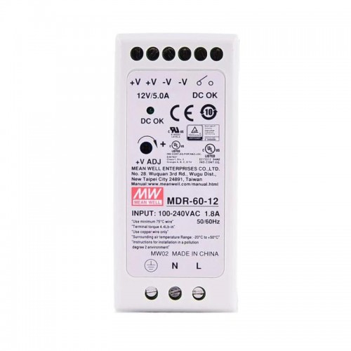 Meanwell MDR-60-12 Hutschienen Netzteil 12V 5A 60W