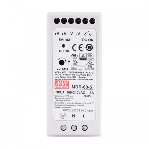 MeanWell MDR-60-5 Hutschienen Netzteil 5V 10A 60W