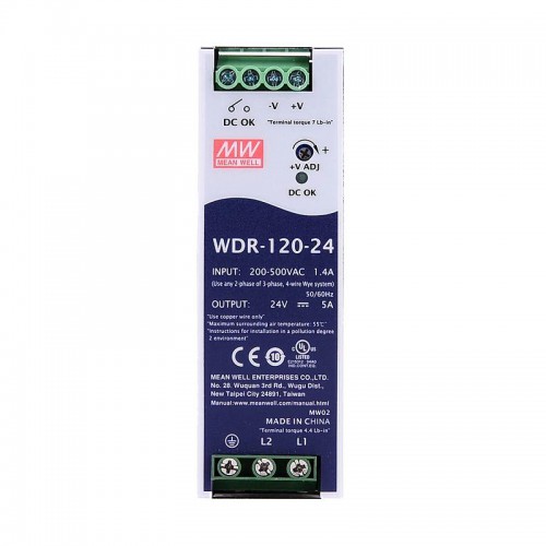 Meanwell WDR-120-24 Hutschienen Netzteil 24V 5A 120W