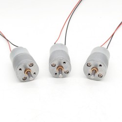 2 Stück Φ25mm 6V/12V Bürsten PMDC Getriebemotor GM25-320SH mit Verhältnis 4~499 Stirnradgetriebe