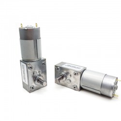 2 Stück 12V/24V Permanentmagnet DC-Schneckengetriebemotor 8,8W Welle 8mm mit 90 Grad Abtriebswelle Schneckengetriebe