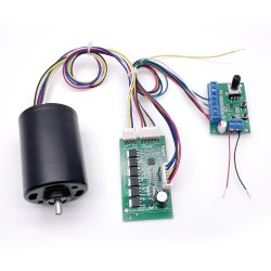 2 Stück 12V/24V Bürstenloser Gleichstrommotor + BLDC Motorsteuerung Kit TEC4266 500g.cm 4500U/min