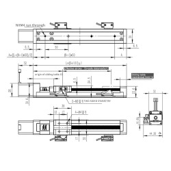 Linearführungsschiene, Kugelgewindespindel Aktuator FSK30J 50–500 mm mit Nema 14 Schrittmotor