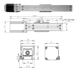 Linearführungsschiene, Kugelumlaufspindel Aktuator für CNC-Linearstufe FSK40J 50–1000 mm mit Nema 23-Schrittmotor
