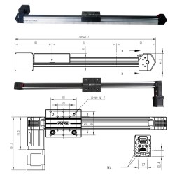 Linearführung Linearmodul Lineartisch Riemenantrieb FPB30 mit Nema 17 Schrittmotor für CNC