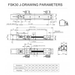 2 Stücke FSK30J Mini Linearführungsschiene Linearführung Kugelumlaufspindel Linearantrieb mit Nema 11 Schrittmotor