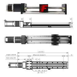 Doppelführungsschienen Kugelumlaufspindel Lineartischmodul FSK80 Linearantrieb 100-1000 mm mit NEMA24 Schrittmotor