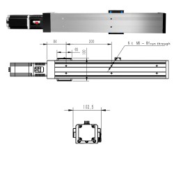 Doppelführungsschienen Kugelumlaufspindel Lineartischmodul FSK80 Linearantrieb 100-1000 mm mit NEMA24 Schrittmotor