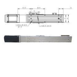 Doppelschienen-Linearmodul, Linearführungsantrieb FCH60 50–1000 mm mit 400 W Servomotor