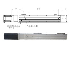 Doppelschienen-Linearmodul, Linearführungsantrieb FCH90 50–1100 mm mit 750 W Servomotor