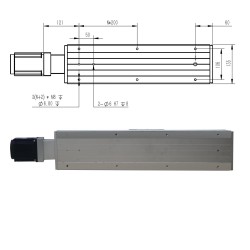 Doppelschienen-Linearmodul, Linearführungsantrieb FCH140 50–1250 mm mit 1000-W-Servomotor