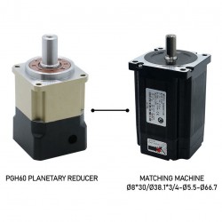 PGH60 Serie Schrägverzahntes Planetengetriebe PGH60-L2SW-Stepper, Max.Verhältnis 100:1, Verdrehspiel 8' für Nema 23,24 Schrittmotor