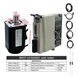 400W/600W/750W/1000W AC Servomotor mit Steuerung Set 110V / 220V 1,27Nm-3,8Nm für CNC- und SPS-Systeme