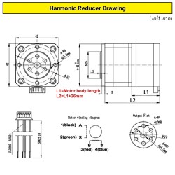 Neme 17 Wellgetriebe Schrittmotor 42HS4015A4D5 mit 30:1 Wellgetriebe + TB6600 Schrittmotortreiber