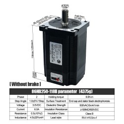 Nema34 Closed Loop Schrittmotor Kit 86HB250-118B-HBS86 (No Brake) 1,8 Grad 8N.m mit HBS86 Treiber