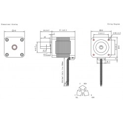 Oukeda NEMA 17 Schrittmotor OK423P47-154A 1,2 Grad 32Ncm 3 Phasen 1,5A 5,4VDC D-cut