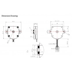 Nema 11 Flacher Flacher Schrittmotor OK28BP13-2A mit 2 Phasen 1,8° 2,5Ncm 4 Drähte