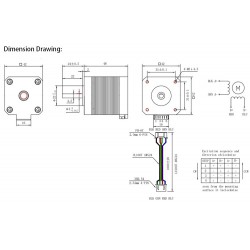 Oukeda Nema 17 Hochtemperatur Schrittmotor OSP001461 1.8deg 60Ncm Isolationsklasse B 180℃