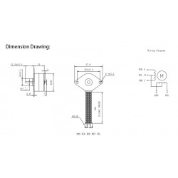 Oukeda Permanentmagnet Schrittmotor OK25PM15-034A5 2 Phasen 1,8 Deg 1A 12Ncm