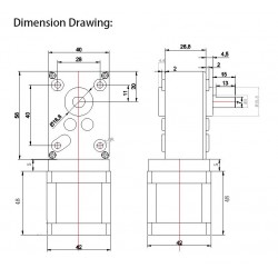 Oukeda Nema 17 Schneckengetriebe Schrittmotor mit 17:1/30:1/50:1/75:1/100:1/290:1/500:1 Schneckengetriebebox