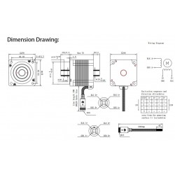 Nema 34 Hohlwellen Schrittmotor OK86DL76-Q30H20-C1 1,8° 4,5Nm 6,0A 2,1V Doppelwelle 4 Drähte