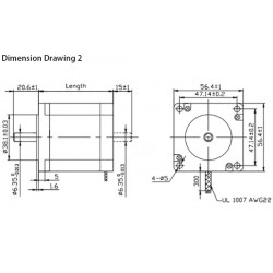 Oukeda NEMA 23 Schrittmotor OK57STH56-2804AD8-32 1,8 Grad 12,35Ncm 2 Phasen D-Cut