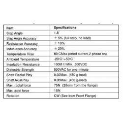 Oukeda NEMA 23 Schrittmotor OK57STH56-2804AD8-32 1,8 Grad 12,35Ncm 2 Phasen D-Cut