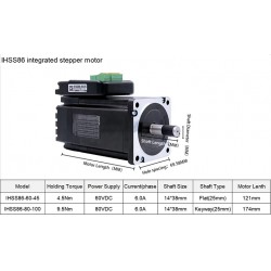 JMC NEMA 34 Integrierter Closed Loop Schrittmotor mit Treiber iHSS86-80-100 1,8 Grad 9,8 Nm 6A 80V 2 Phasen