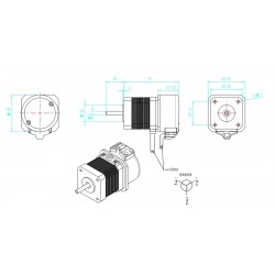 64W 24V DC Servomotoren 42JSF330AS 1,56A 0,2N.m 3000 U/min 42 x 42mm mit 1000 Zeilen Encoder