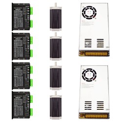 4-Achsen-CNC-Fräser-Kit 4-DM542T-23HS45 3,0Nm Nema 23 Schrittmotor & Treiber & Schaltnetzteil