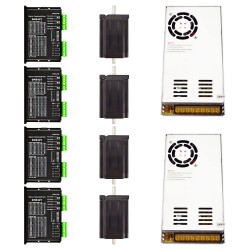 4-Achsen Nema 24 Schrittmotor-Kit 4-DM542T-24HS34 3,1Nm mit Steuerung & Schaltnetzteil