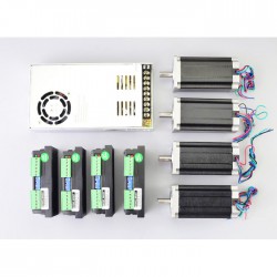 4-Achsen Nema 24 Schrittmotor-Kit 4-DM542T-24HS34-R 3,1Nm mit Steuerung & Schaltnetzteil-Update