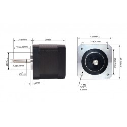 Nema 17 Schrittmotor 17HS15-1504S-X1 45Ncm 12V 1,5A 4 Drähte mit 1m Kabel und Stecker