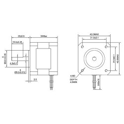 Nema 17 Schrittmotor 17HS13-0404S1 12V 1,8 Grad 26Ncm 4 Drähte