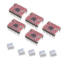5 Teile/paket A4988 Schrittmotor Treiber Modul mit Kühlkörper für 3d Drucker Reprap