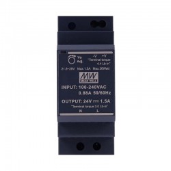 Meanwell HDR-30-24 36W Ultraschlanke Stufenform Hutschienen Netzteil 24V 1,5A