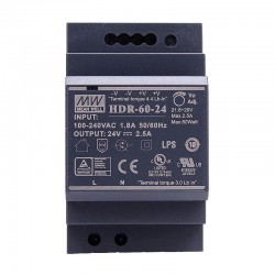 MeanWell HDR-60-24 60W Ultraschlanke Stufenform Hutschienen Netzteil 24V 2,5A
