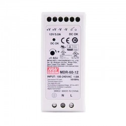 Meanwell MDR-60-12 Hutschienen Netzteil 12V 5A 60W