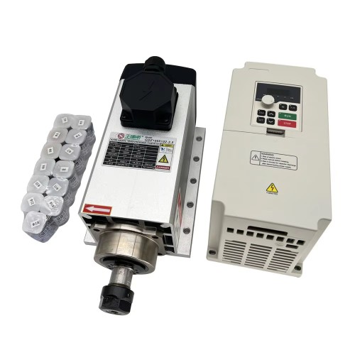 3,5kW 220V/380V luftgekühlter Spindelmotor Satz GDZ105X102-3.5 + H100-3.7S2/T4 mit Spindelantrieben (Frequenzumrichter) und 13 ER20-Spannzangen