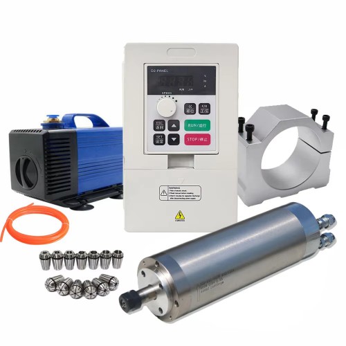 2,2kW 110V/220V/380V wassergekühlter Spindelmotor Bausatz OSP001699 mit Frequenzumrichter + Wasserpumpe + 13 ER20-Spannzangen + Halterung