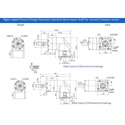 PVE060 Serie Nema 23 Winkelplanetengetriebe Übersetzung 3:1 - 100:1 Passend für Nema 23 Schrittmotor/60mm Servomotor