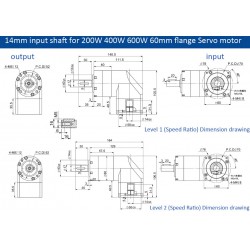 PVE060 Serie Nema 23 Winkelplanetengetriebe Übersetzung 3:1 - 100:1 Passend für Nema 23 Schrittmotor/60mm Servomotor